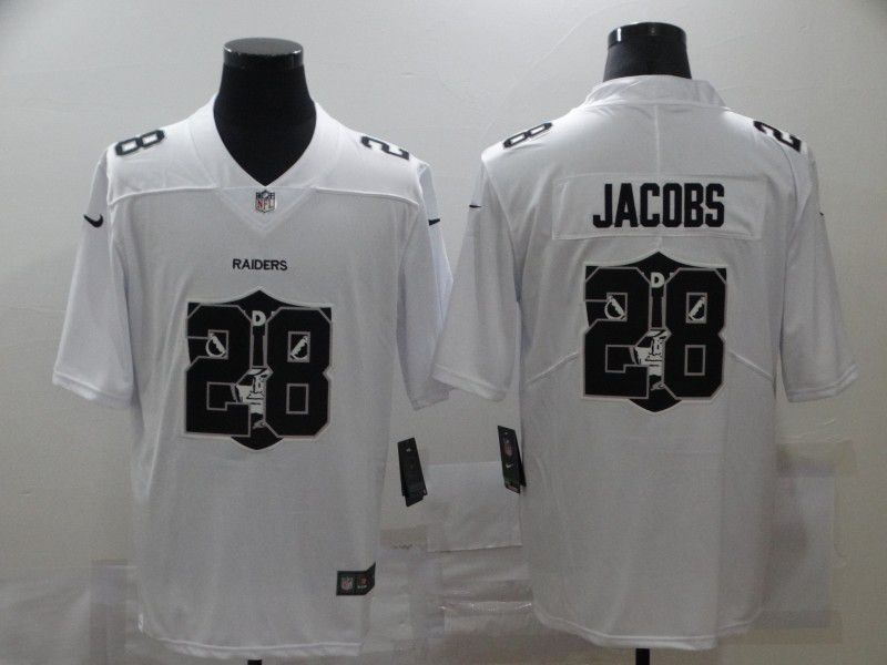 Men Oakland Raiders #28 Jacobs White White shadow 2020 NFL Nike Jerseys